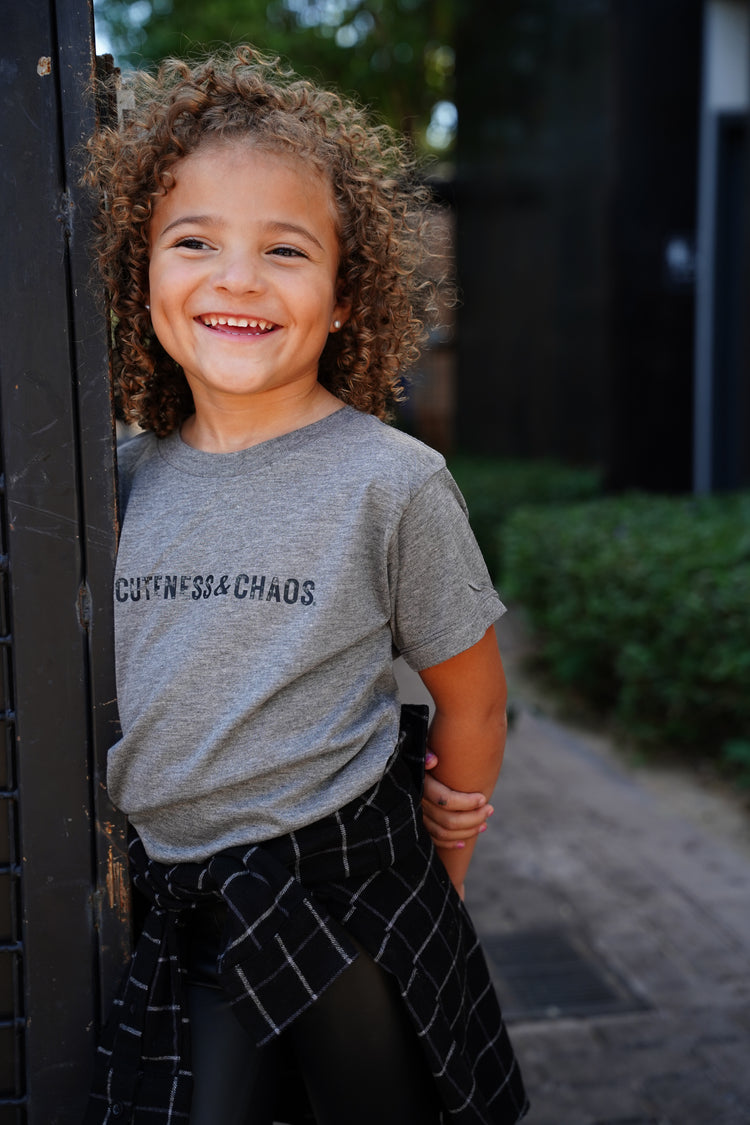 Cuteness and Chaos Gray T-shirt
