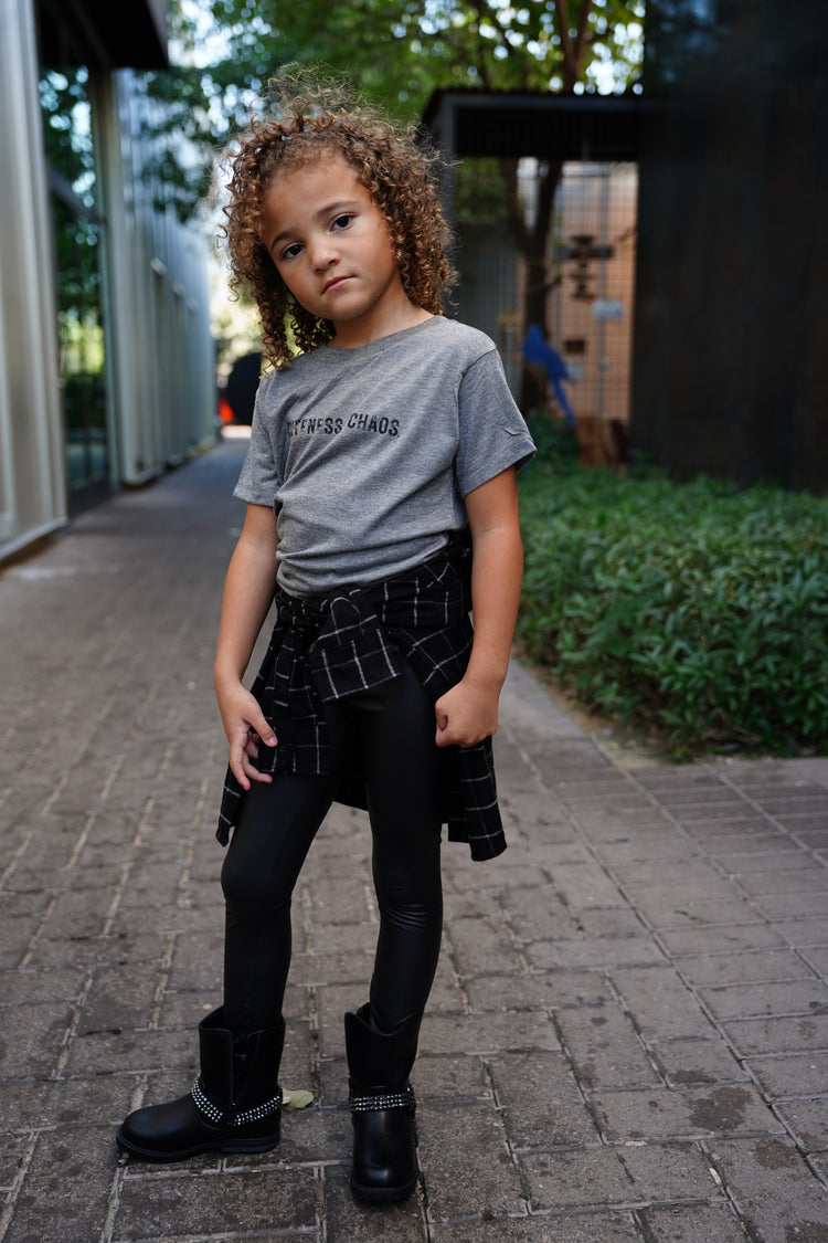 Cuteness and Chaos Gray T-shirt