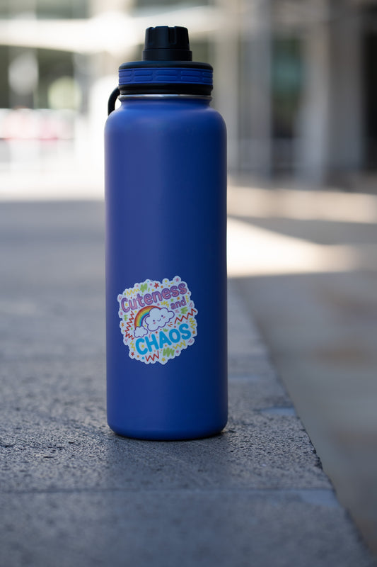 Cuteness & Chaos Vinyl Sticker (Rainbow Cloud)