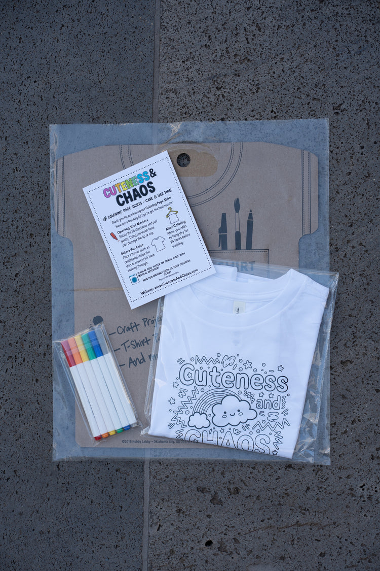 Cuteness and Chaos Coloring T-Shirts